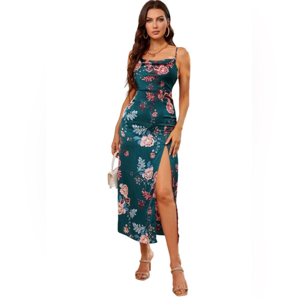 NWT Aigeman Spaghetti Straps Backless Maxi Dress Sz Small